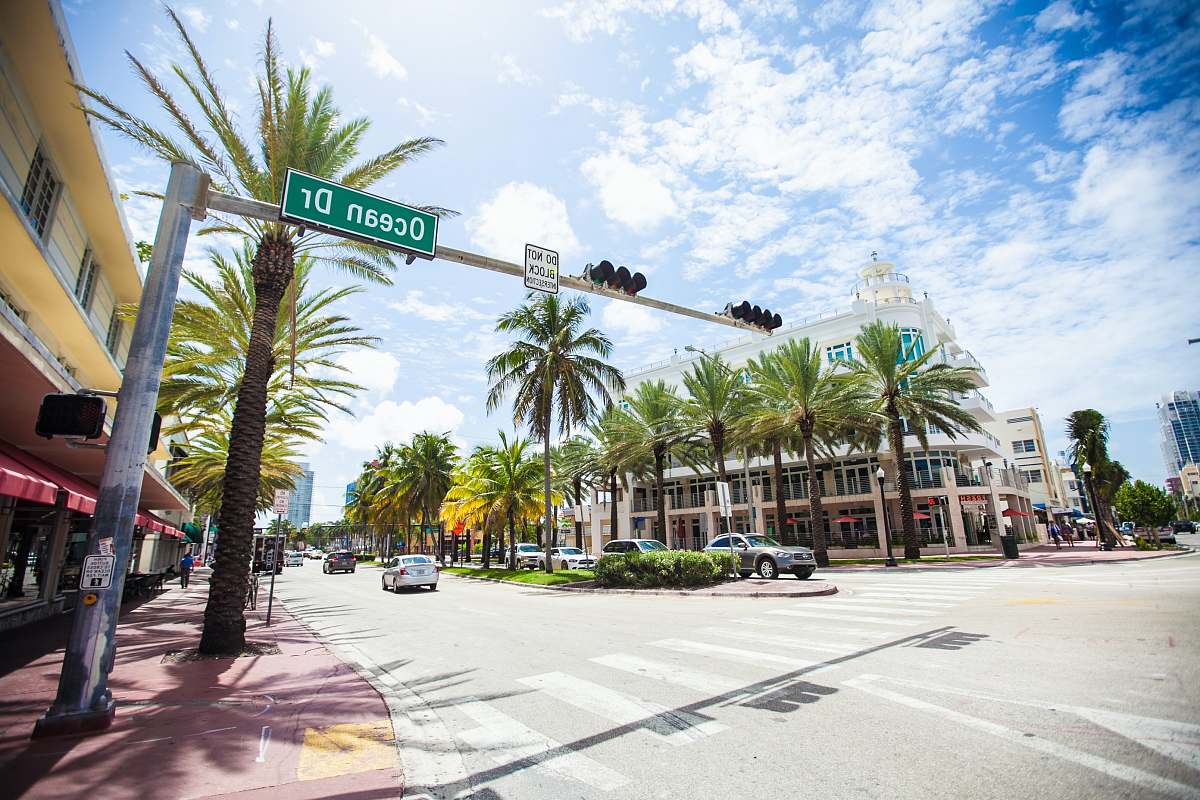 car Ocean Dr. road signage road