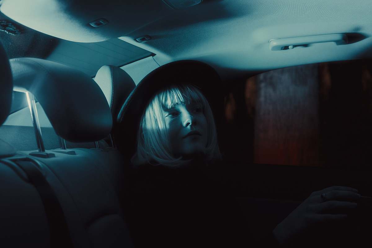 automobile woman sitting in vehicle car