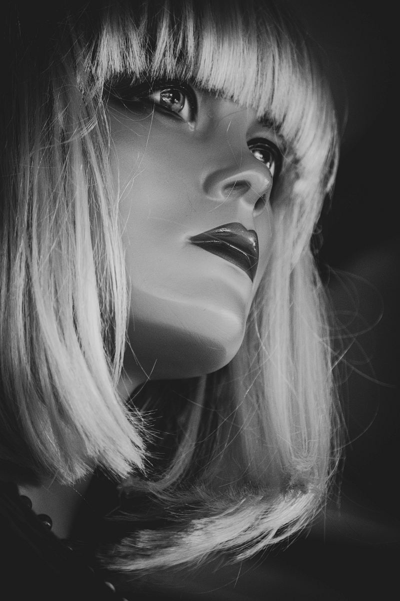 grayscale photography of woman
