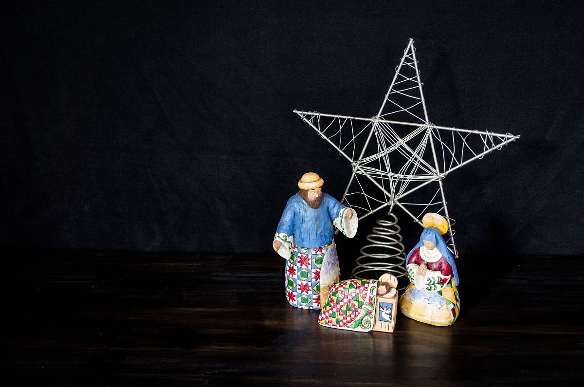 nativity scene figurine set on table