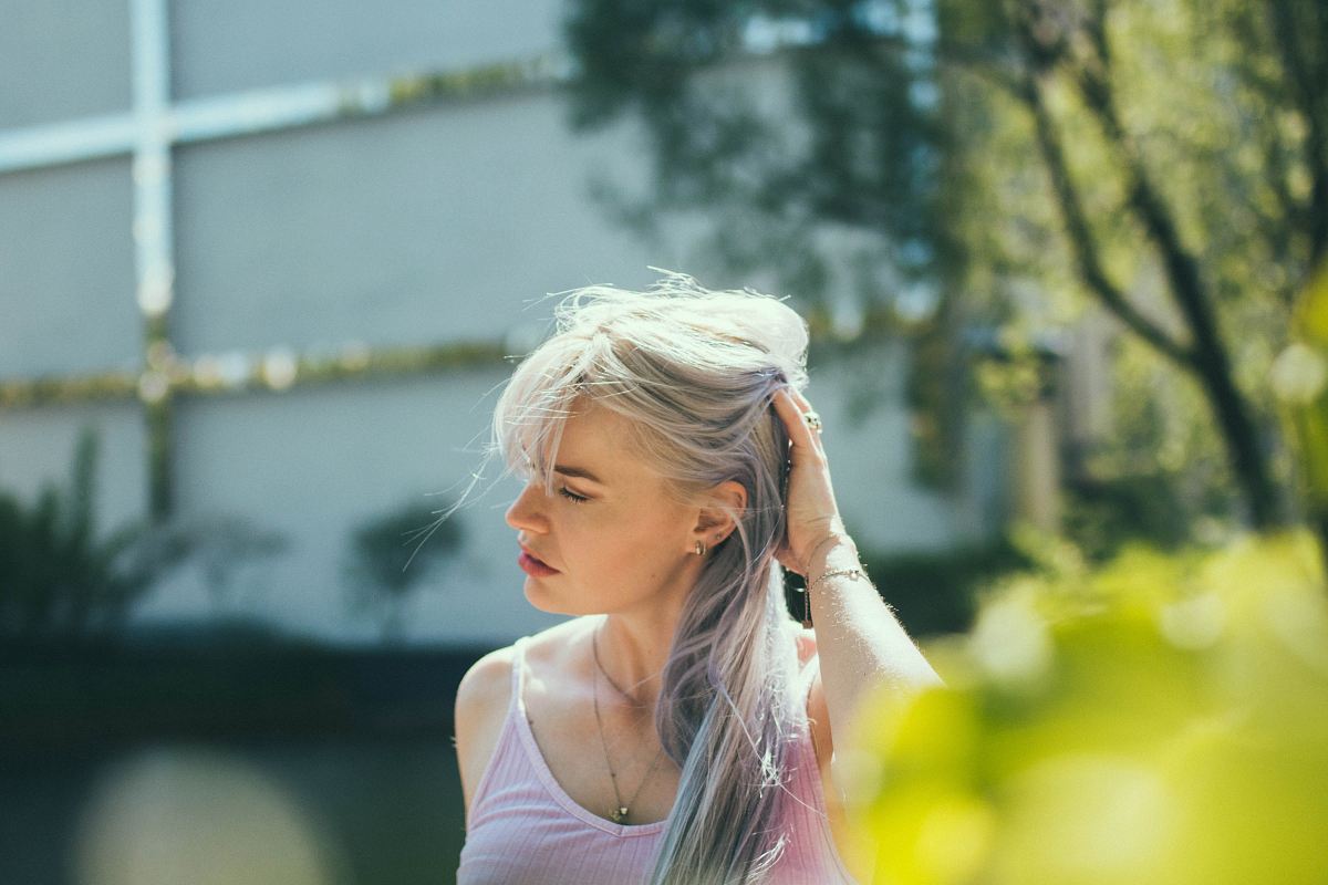 woman near building