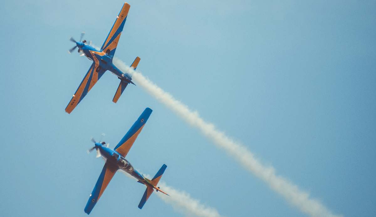 aircraft two monoplanes flying airplane