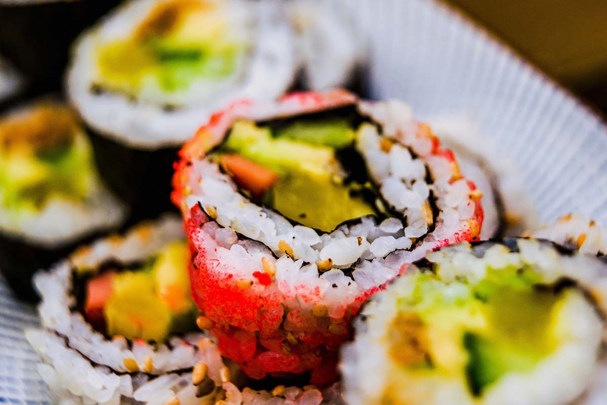 sushi macro photography of sushi food burger
