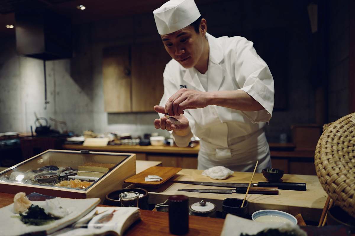 japan man in chef suit human