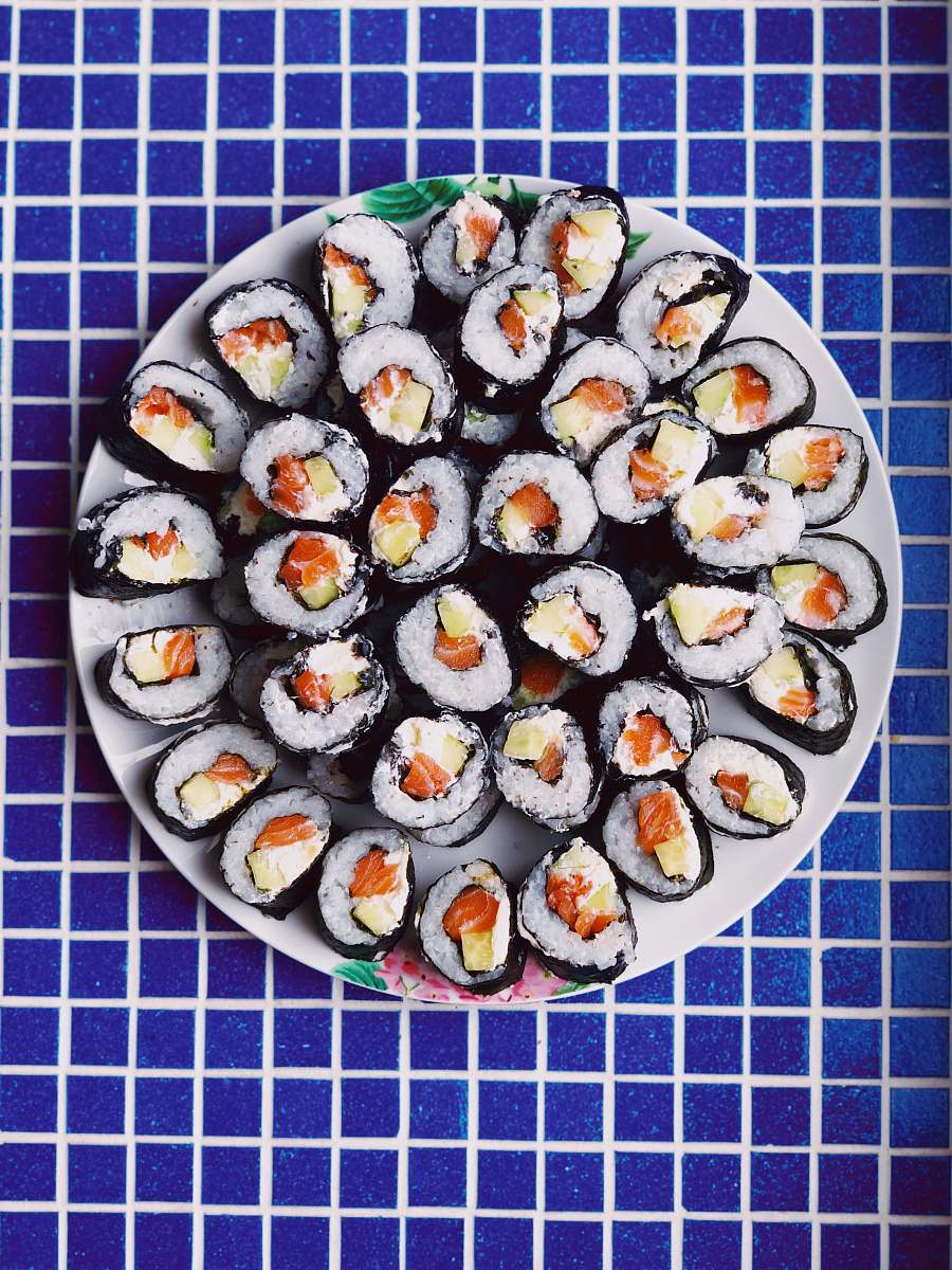 meal plate of sushi dish dish
