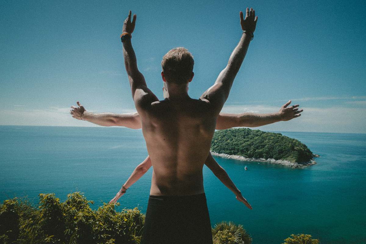 human man raising his hand person