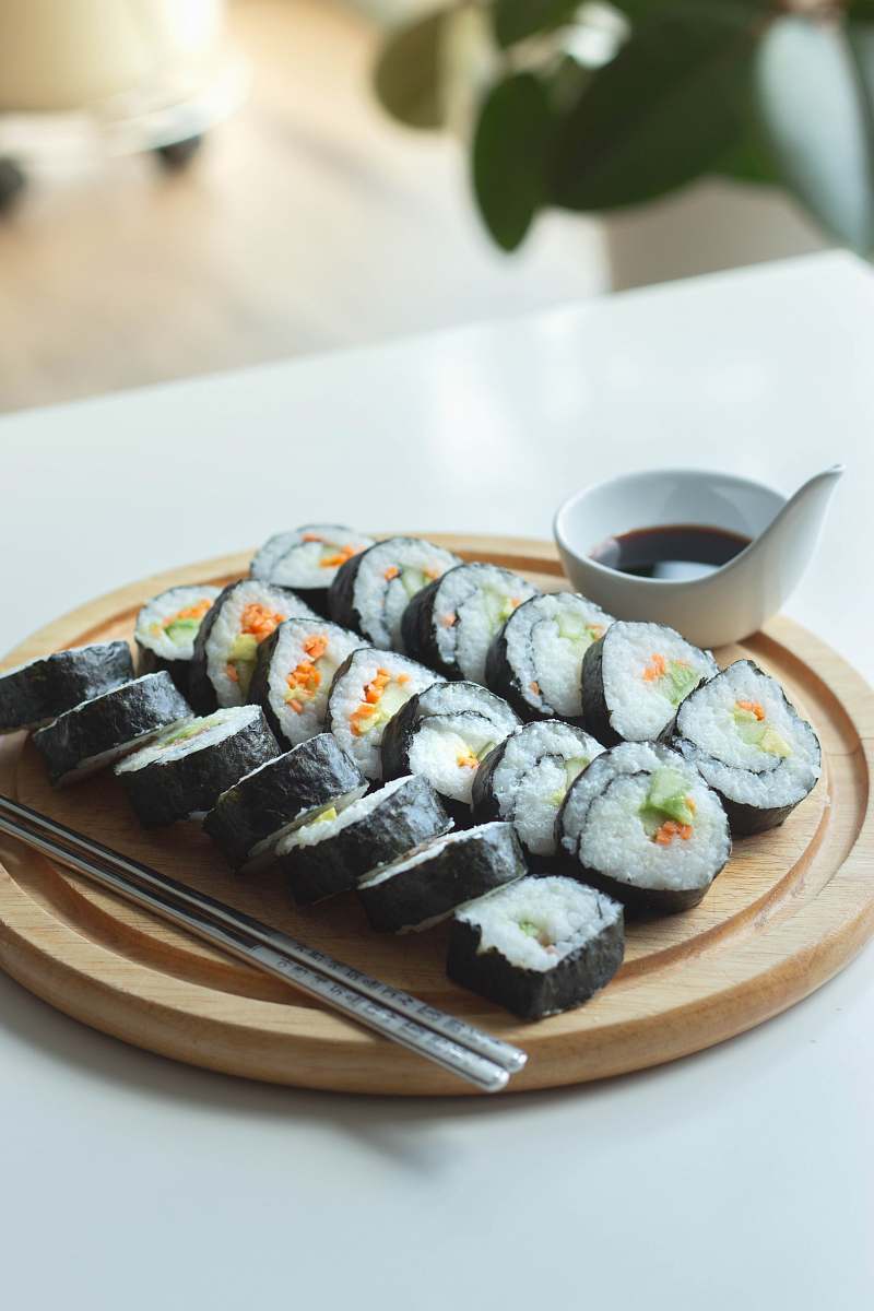 food sushi on platter japan