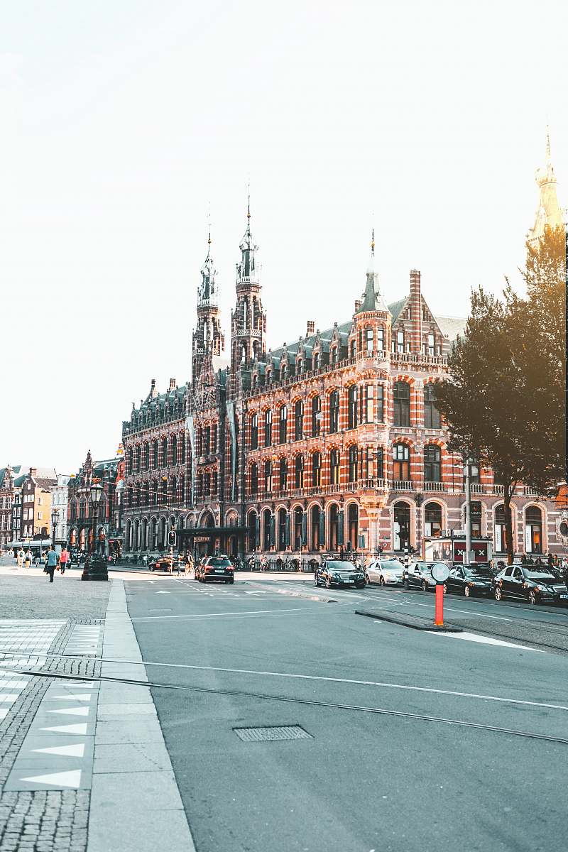 architecture red and gray gothic building city