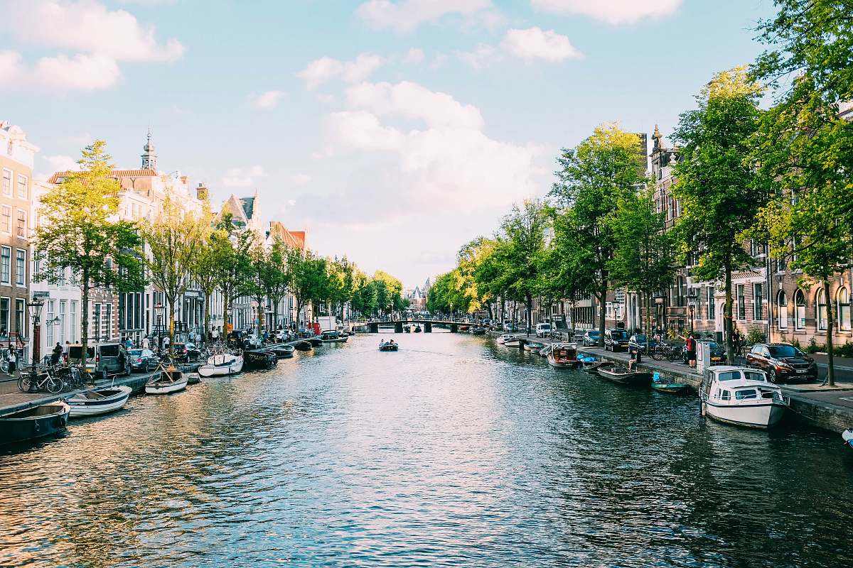 outdoors body of water under white sky amsterdam