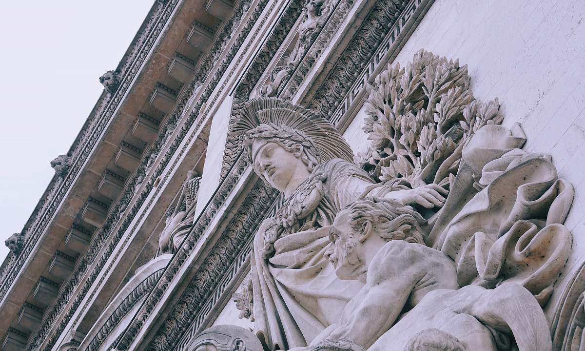 sculpture high angle photography of white statute statue