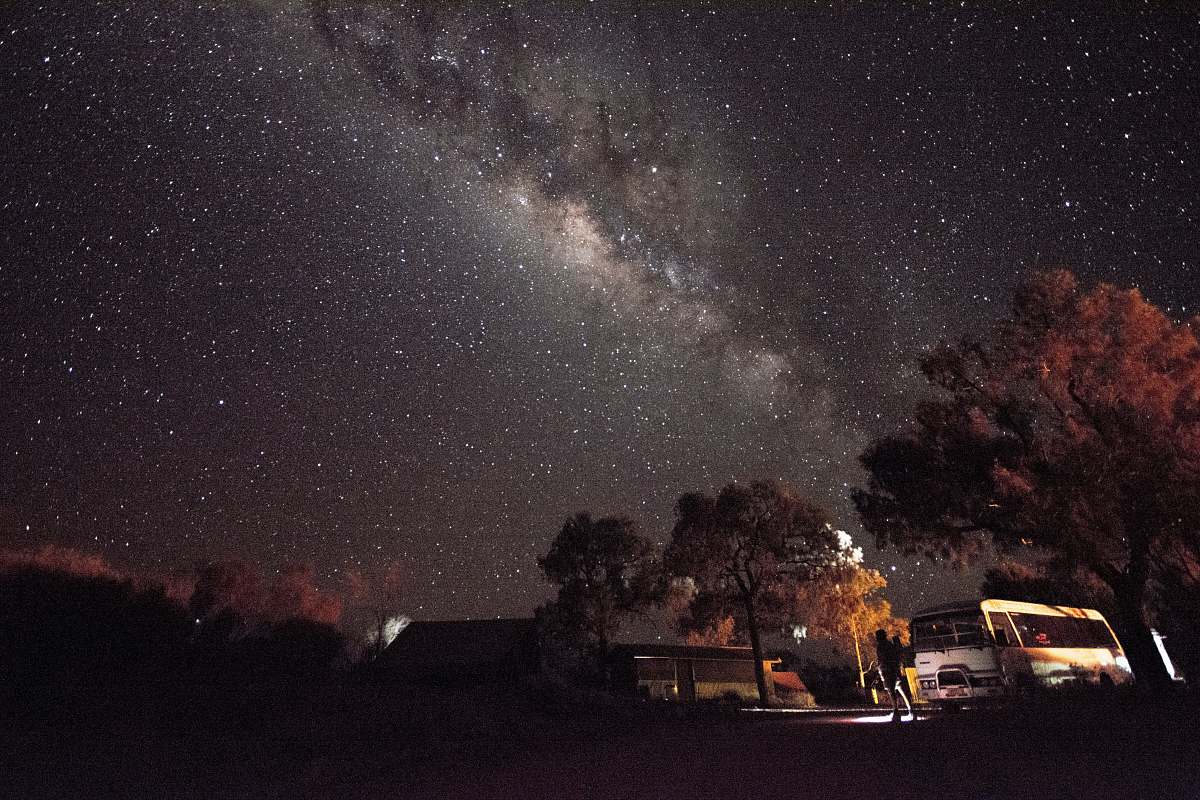space galaxy view on night sky universe