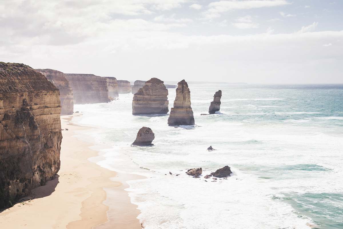 sea rock formations on sea beach