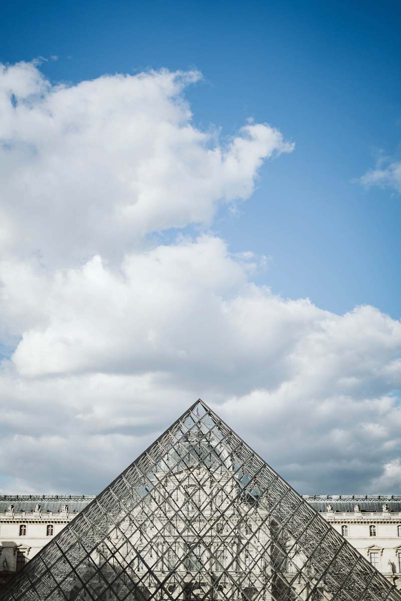 architecture Louvre museum, France triangle