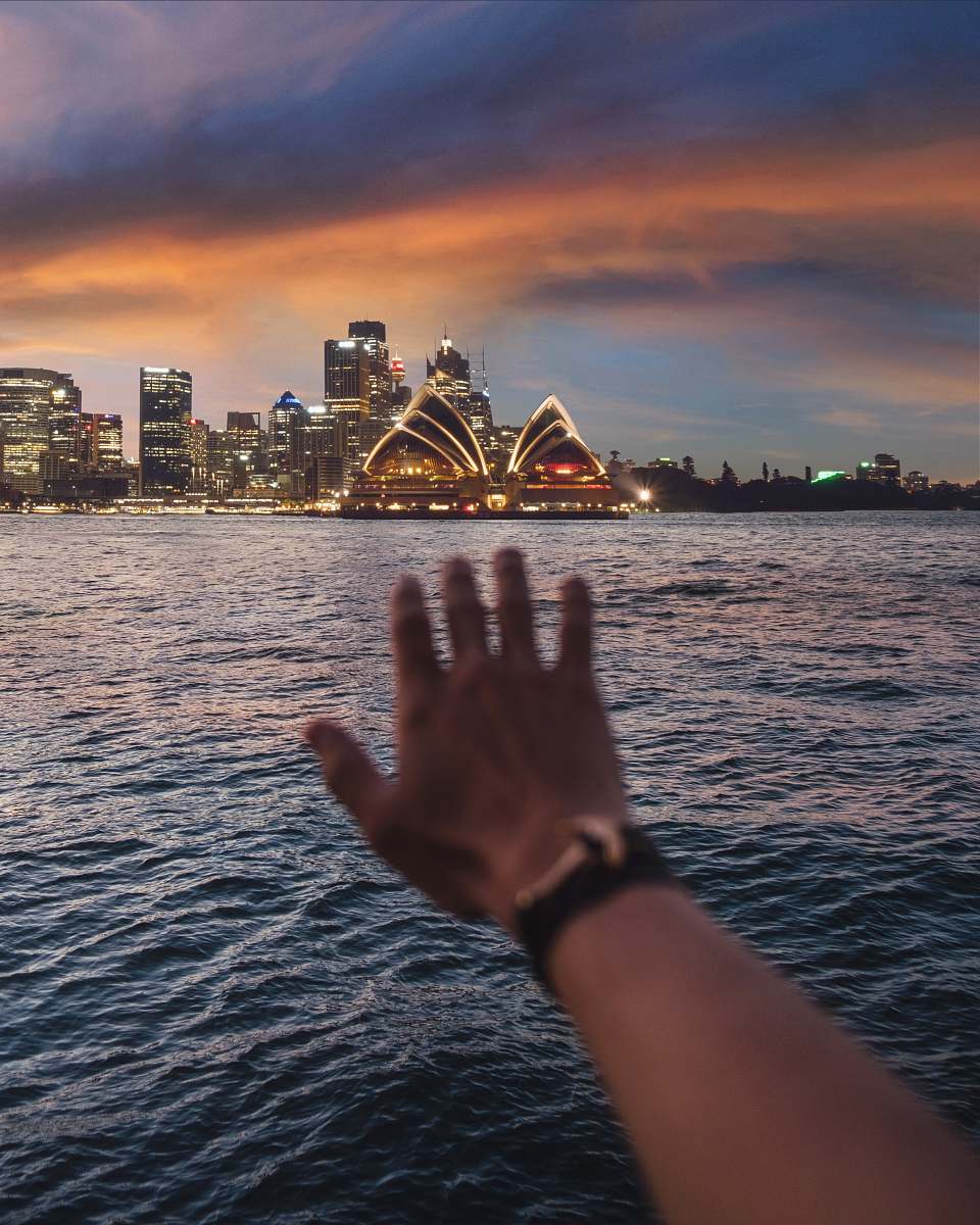 architecture person left hand on body of water sydney