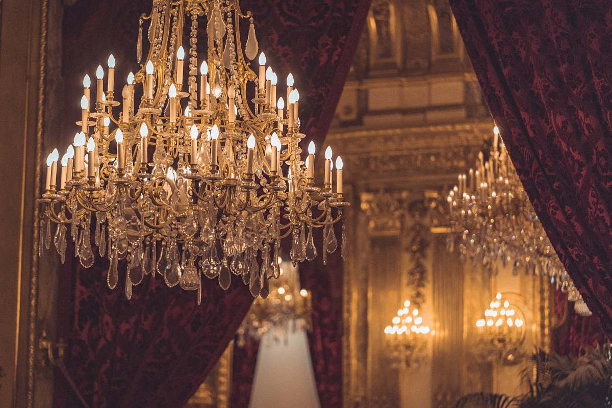france crystal chandelier turned on chandelier