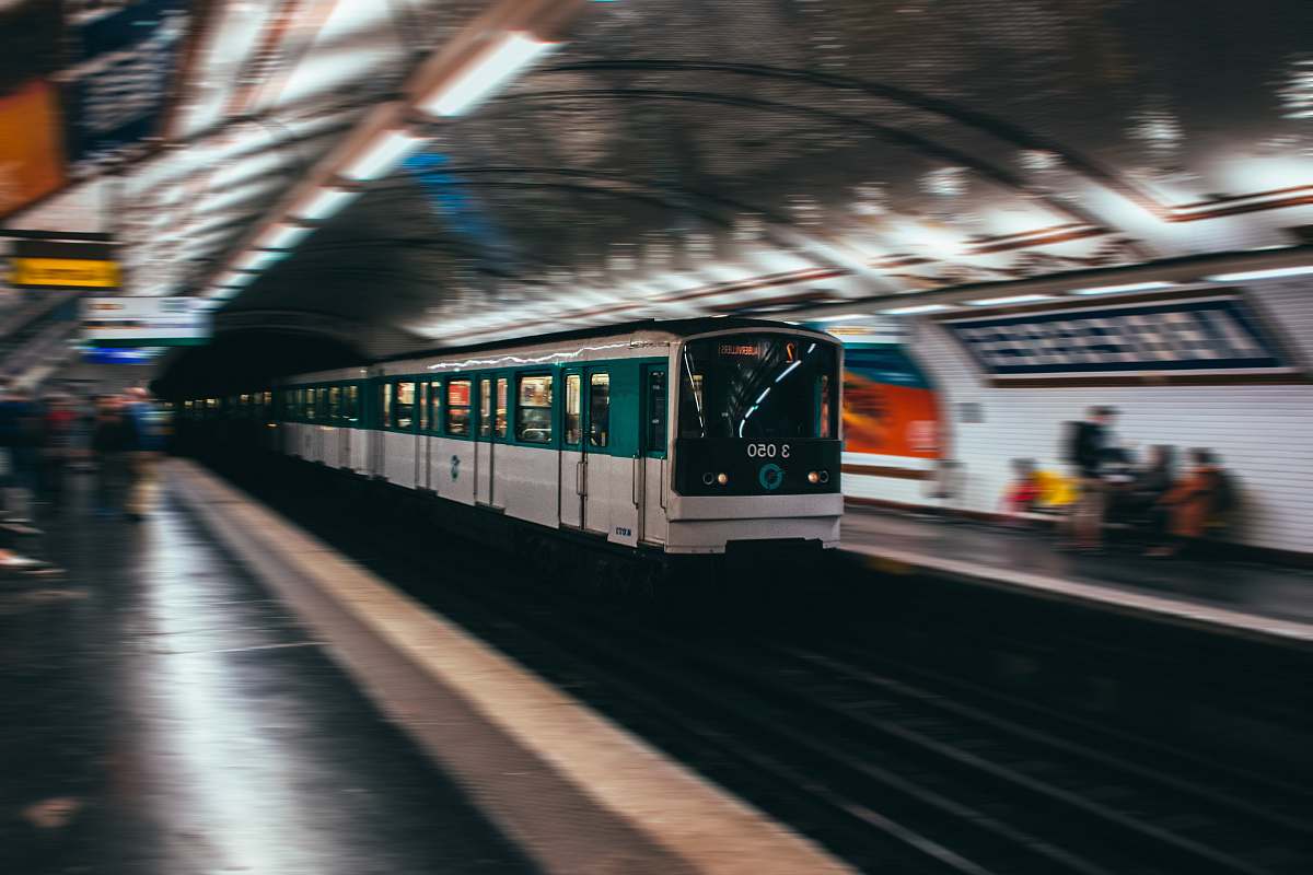 train train on subway train station