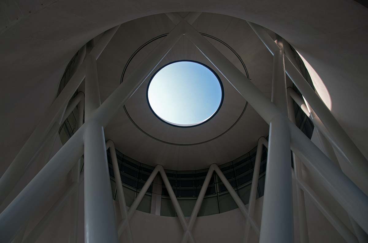 skylight white concrete dome interior singapore