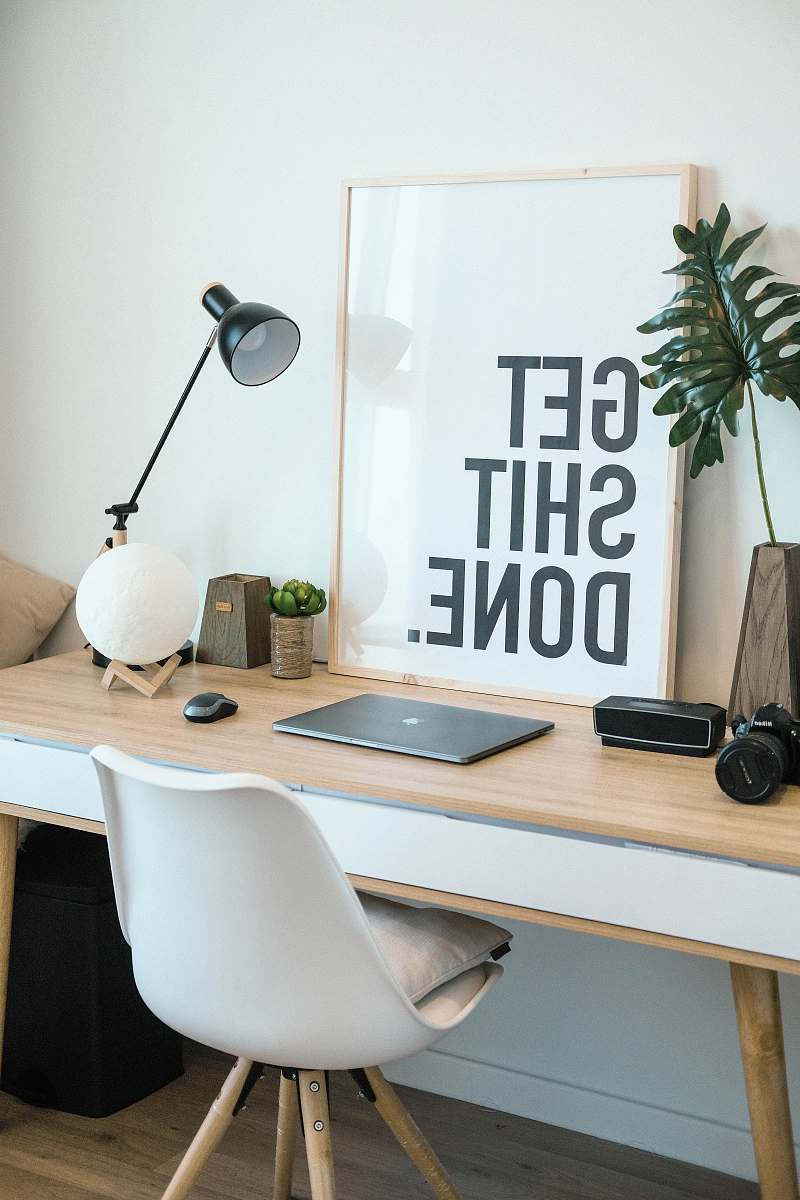 chair brown and white wooden desk with chair and laptop desk