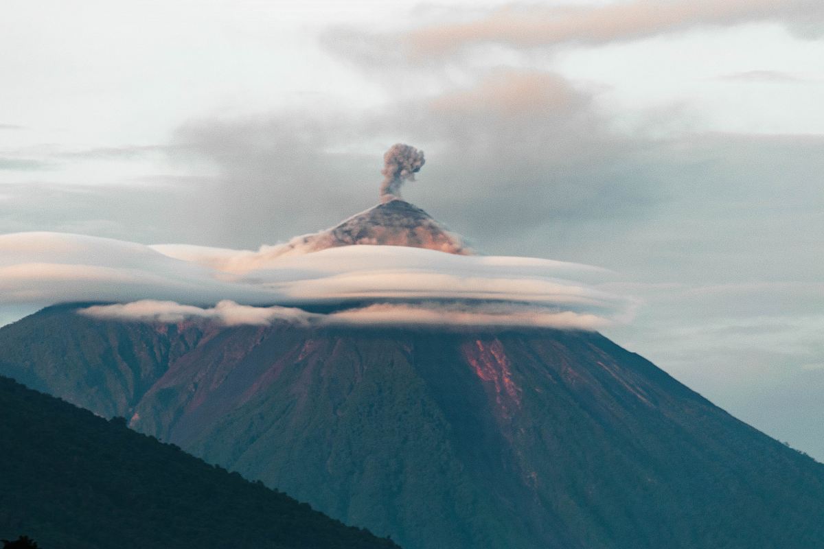 brown and gray volcano