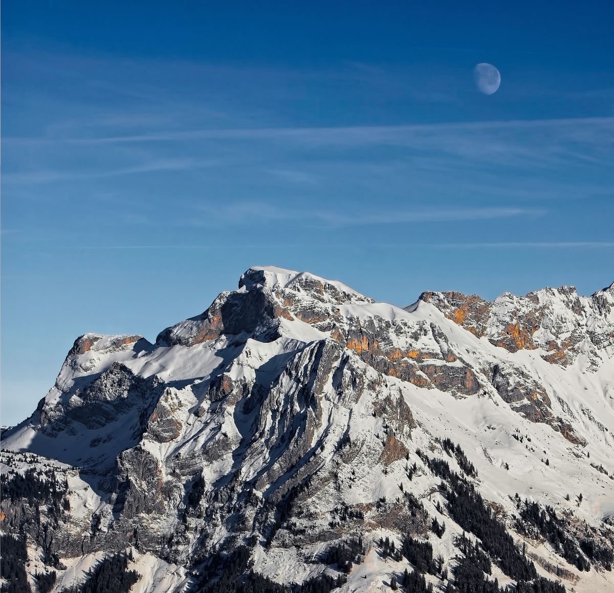 mountain covered with snow