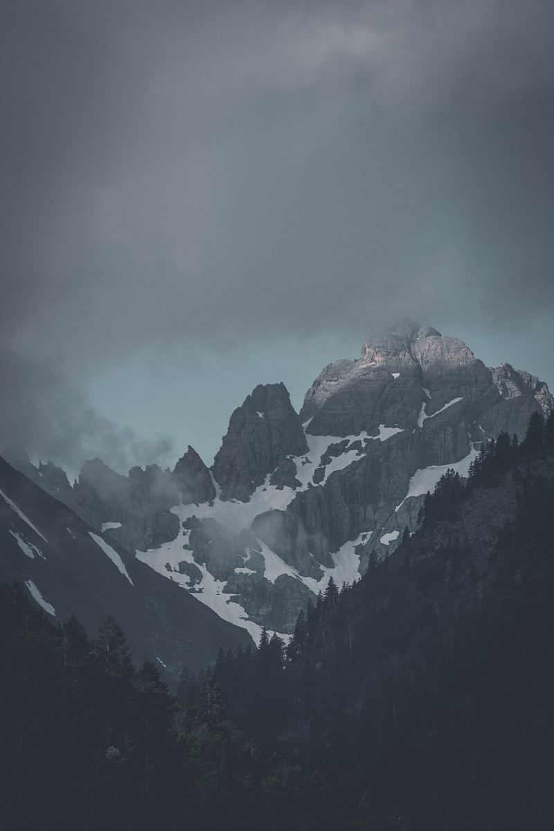 photography of mountain beside forest