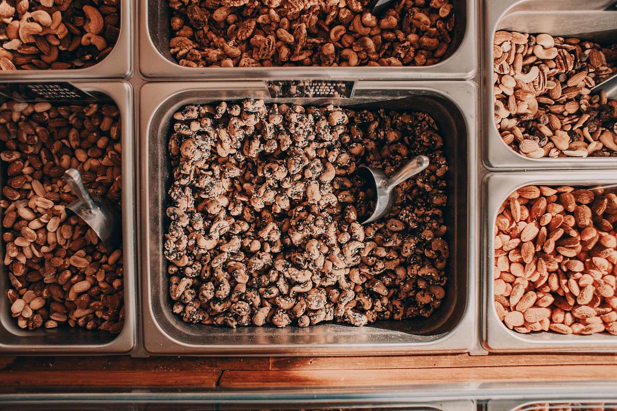 vegetable tray of nuts produce