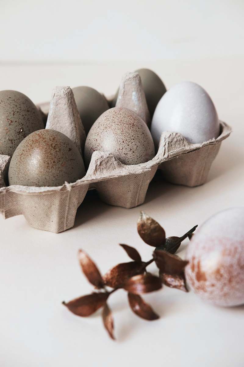 flora six gray poultry eggs on brown tray food