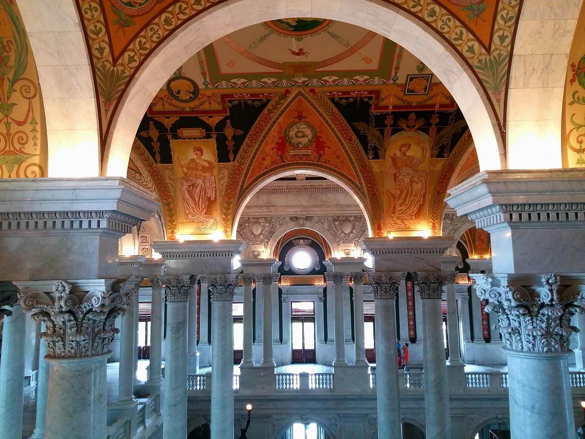 architecture multicolored painted building ceiling washington