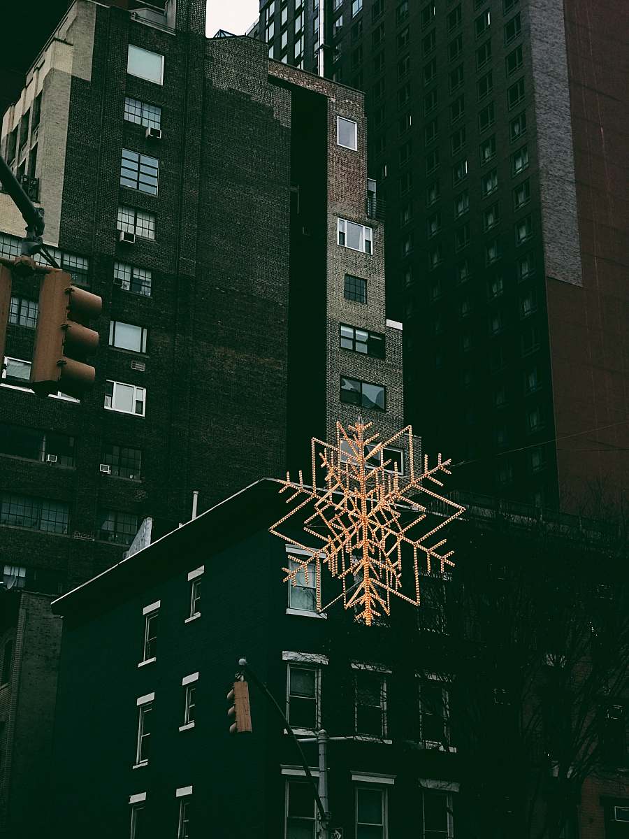 christmas photo of black high rise building building