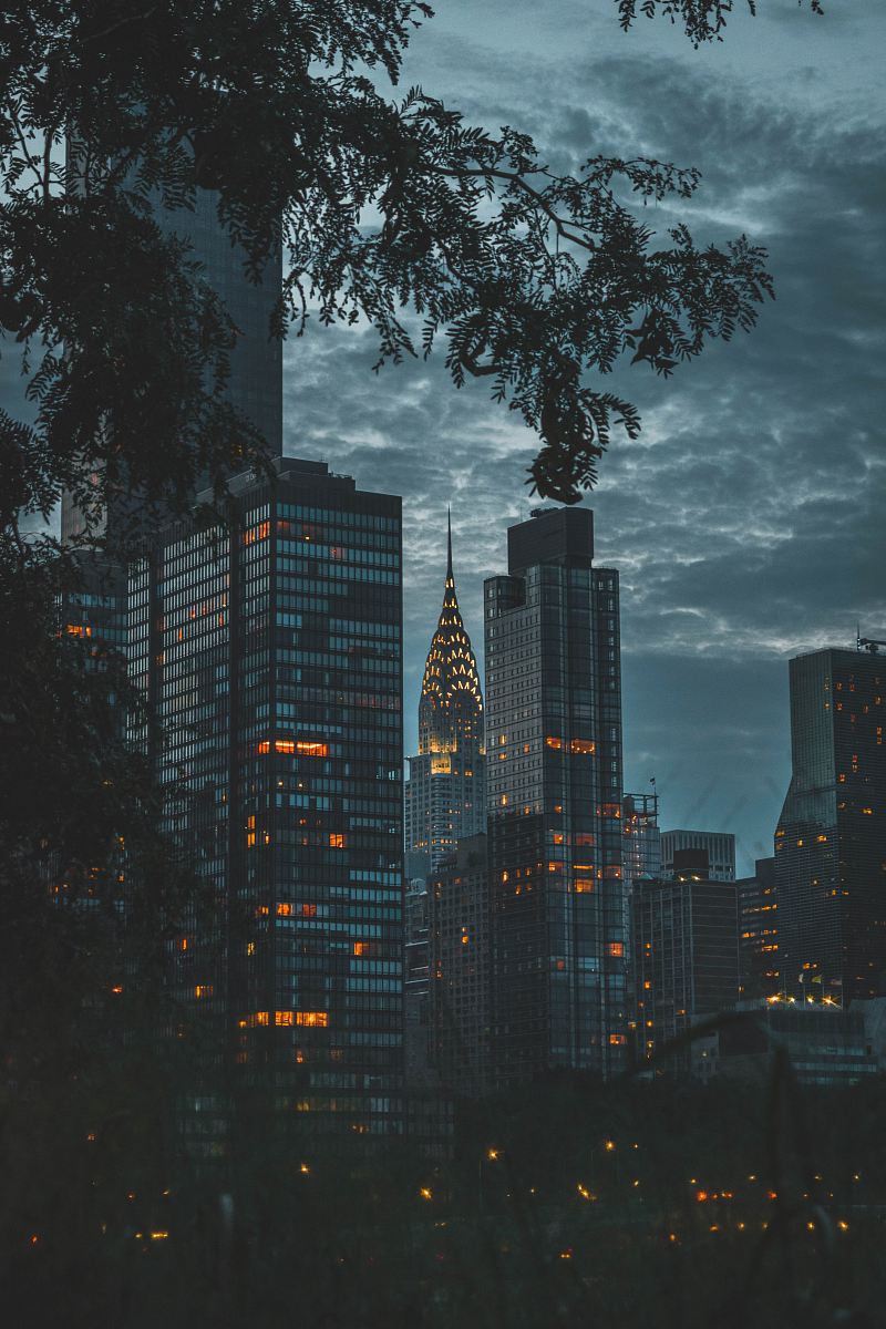 city lights at nighttime
