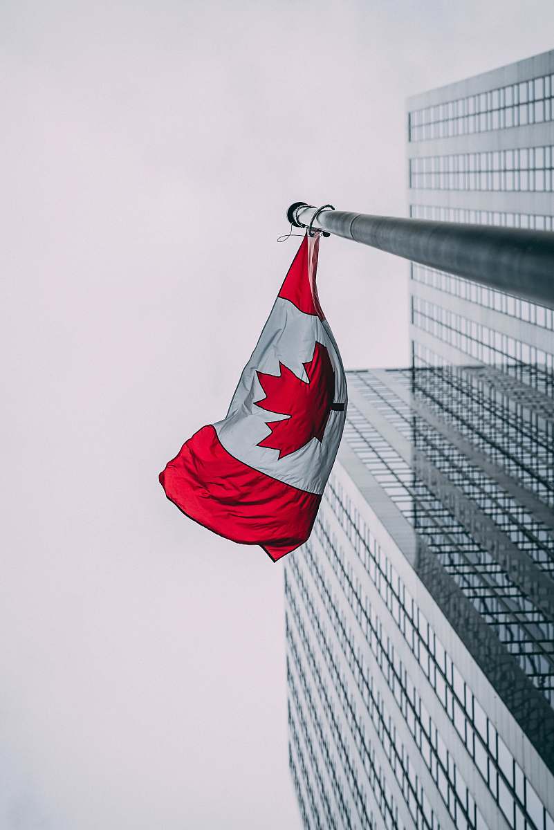 Symbol Low Angle Photo Of Canada Flag Toronto Image Free Stock Photo