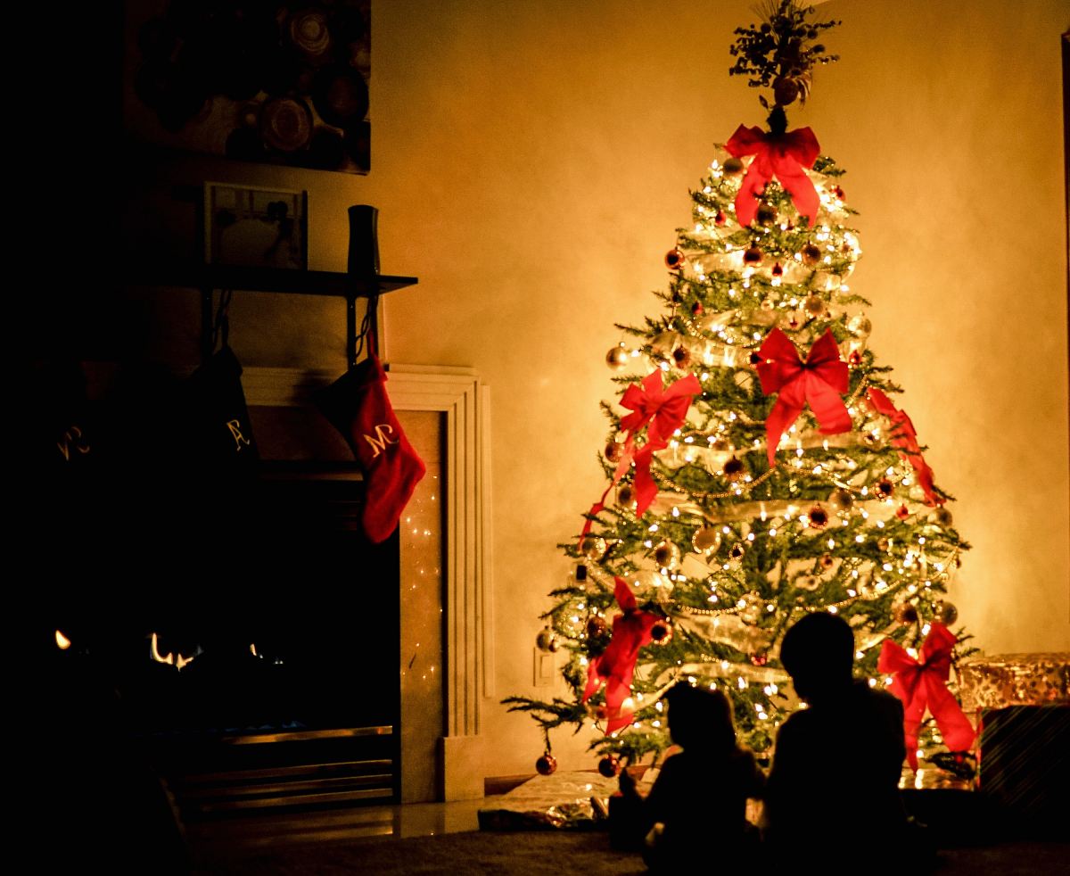 lighted Christmas tree
