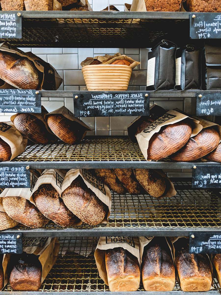 bread baked breads in rack food
