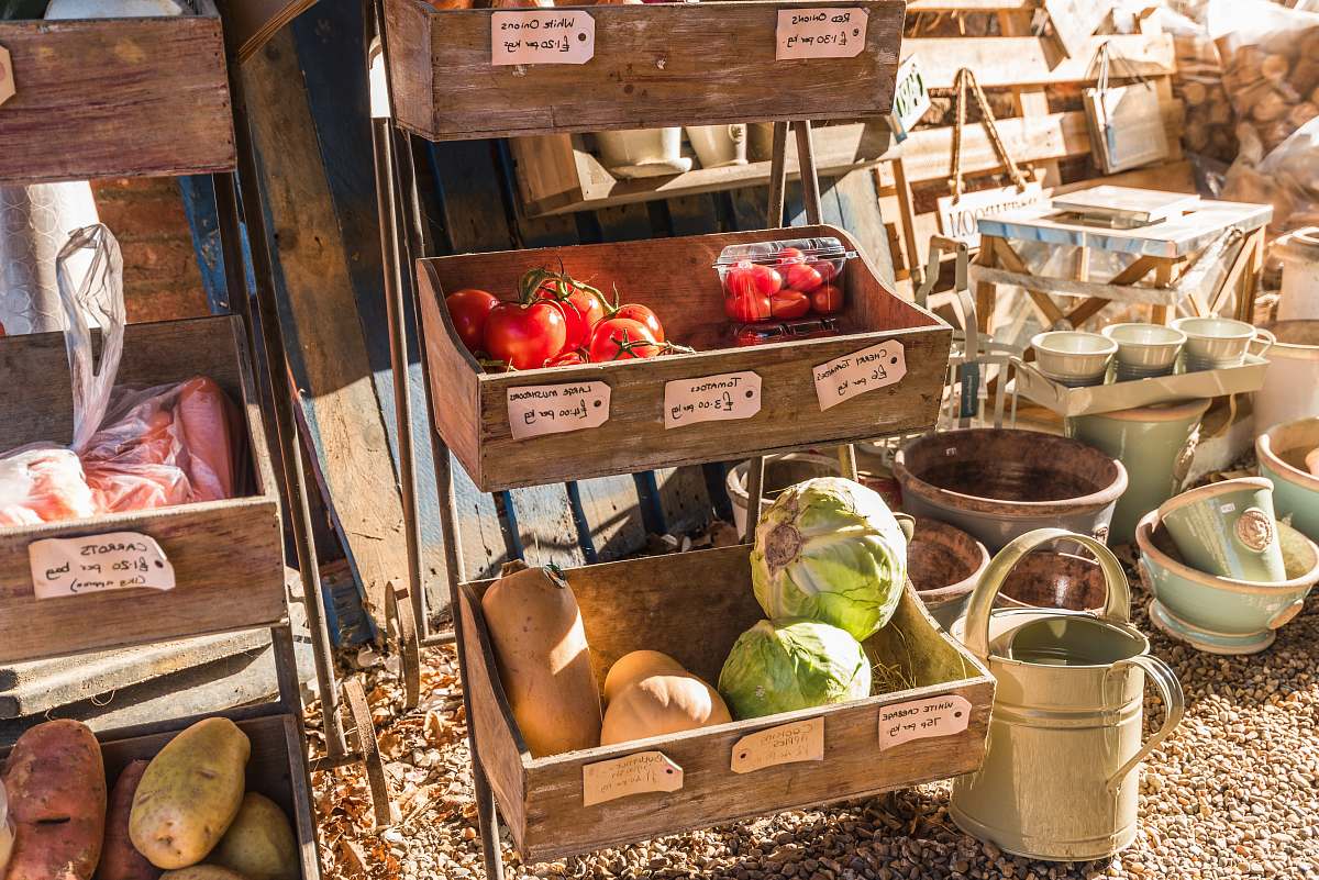 crate fruits on rack vegetable