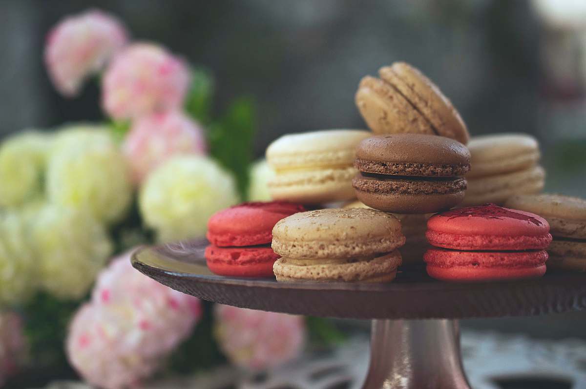 confectionery selective focus photography of macaroons sweets