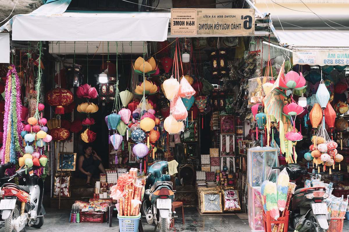 person assorted household items displayed at store shop