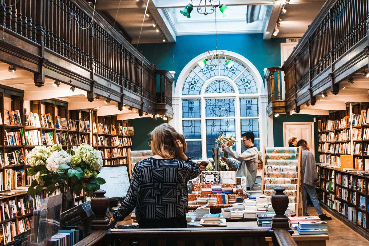 bookstore people inside library book
