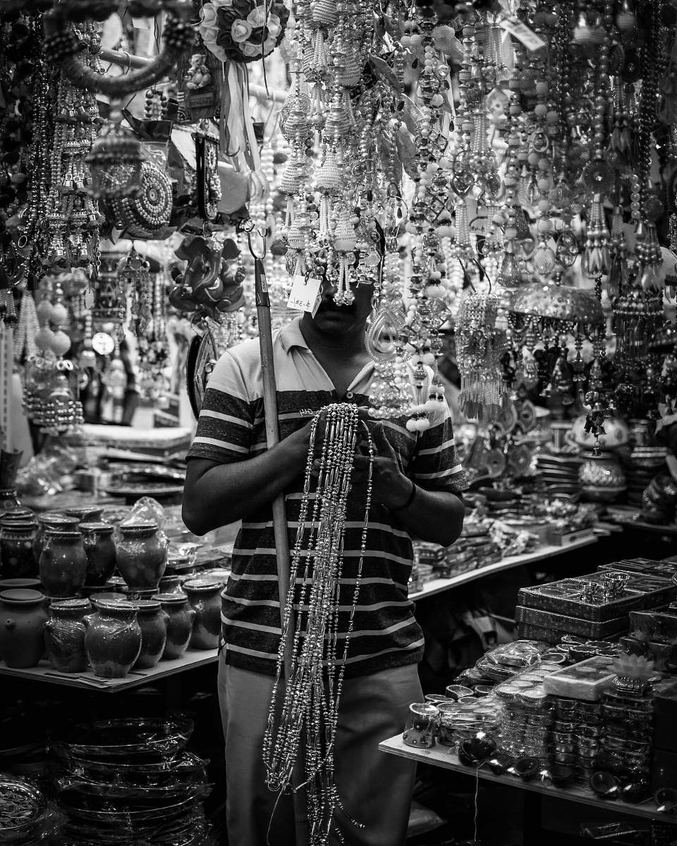 black-and-white grayscale photography of wearing stripe polo shirt market