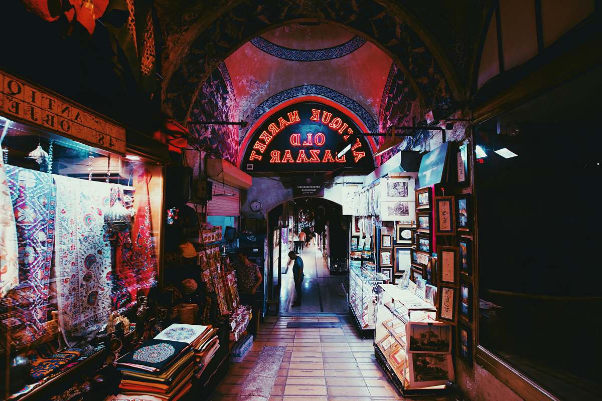 human Old Bazaar antique market during night time person