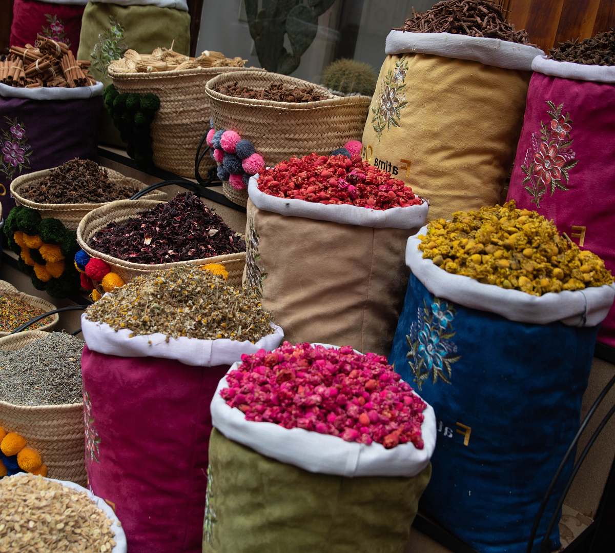 market sack of spices bazaar