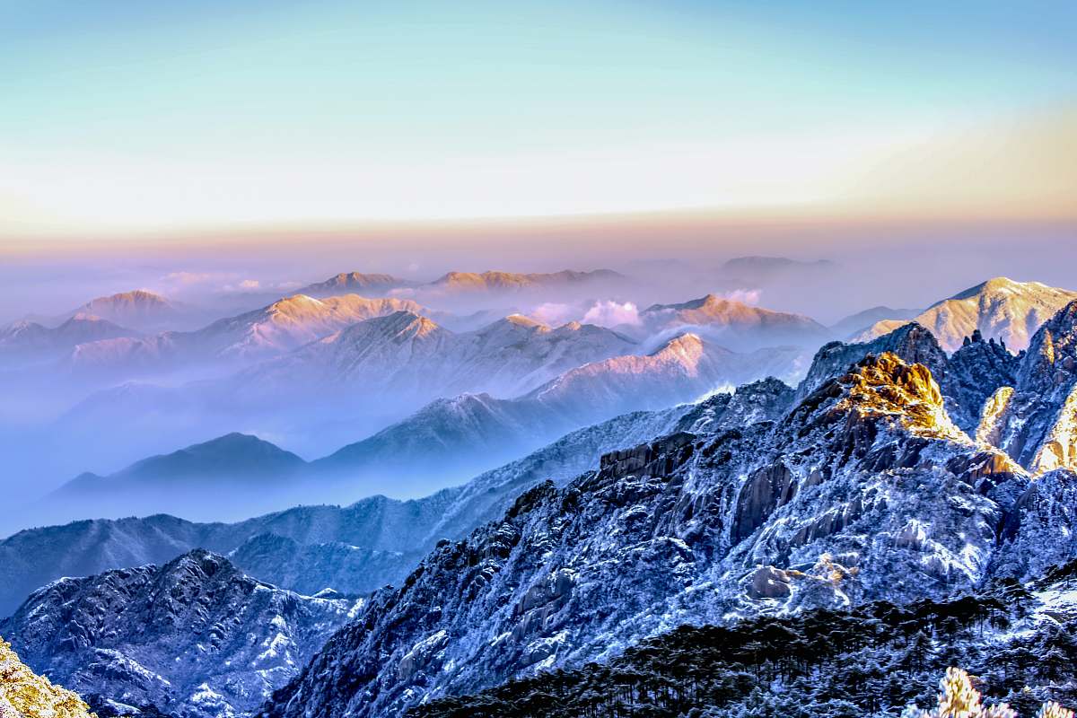 nature blue mountain under blue sky mountain range