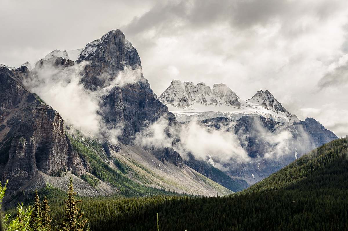 nature grey and white mountain snow
