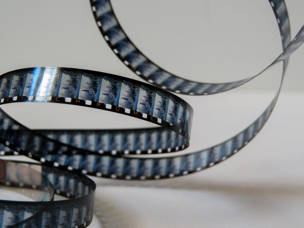 black and blue camera film