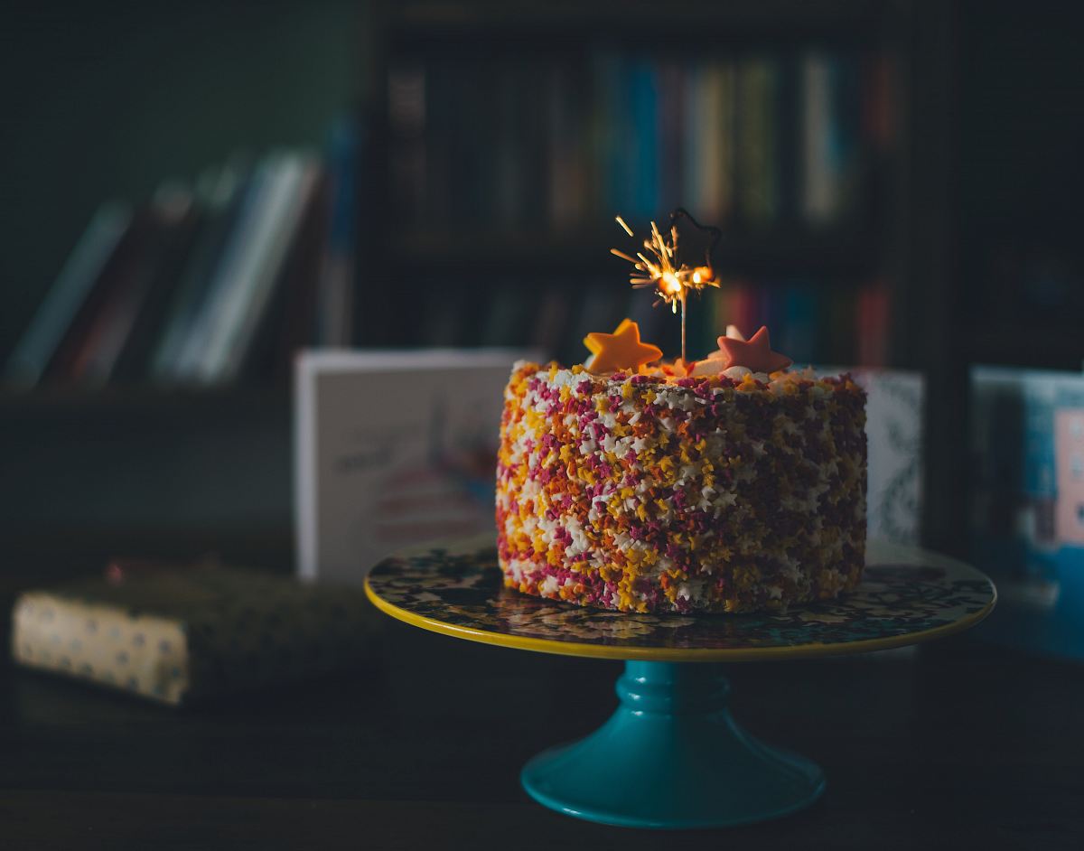cake on tray