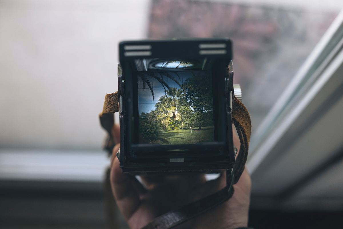 person holding camera