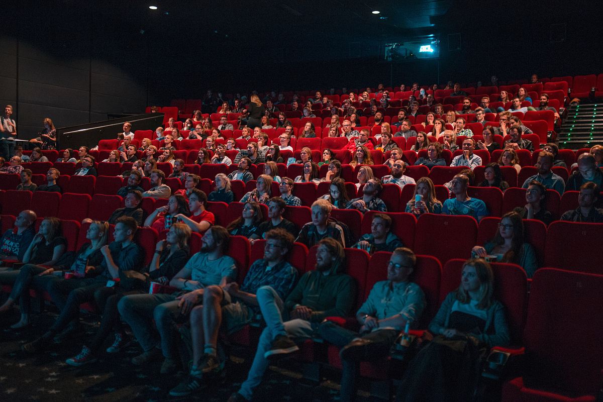 person watching movie
