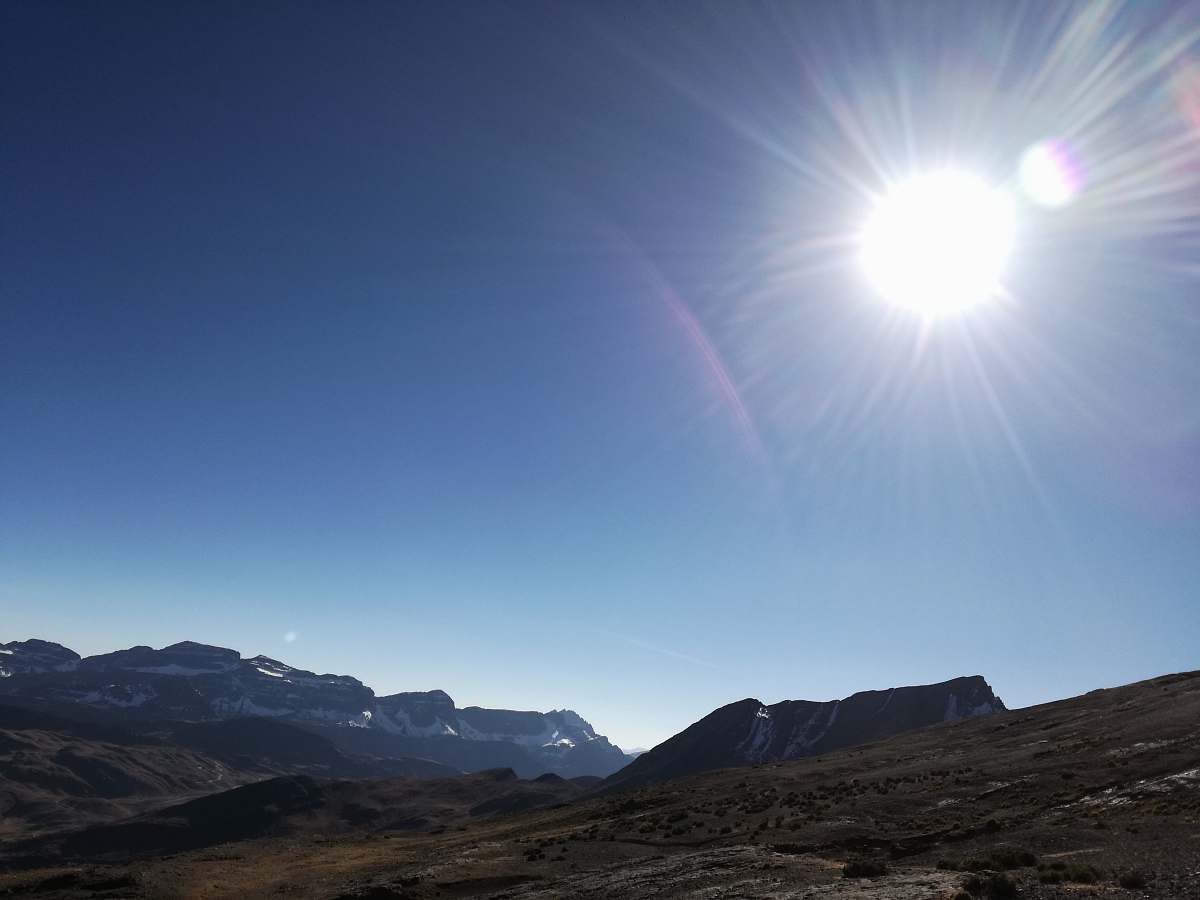 sky brown mountains under blue sky blue