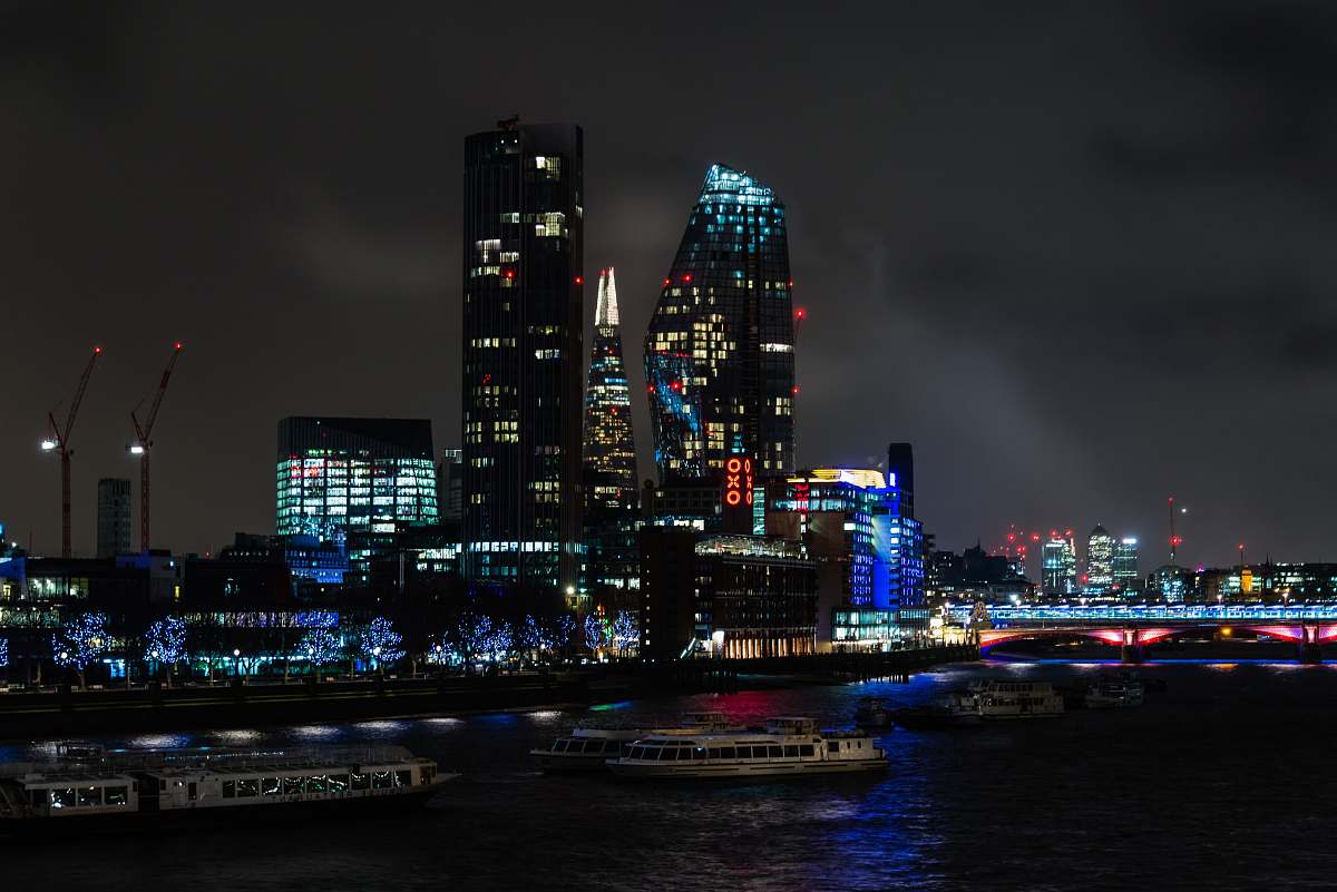 night black concrete buildings london