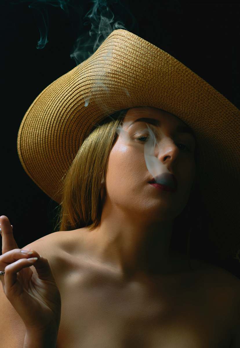 apparel woman wearing brown sun hat clothing