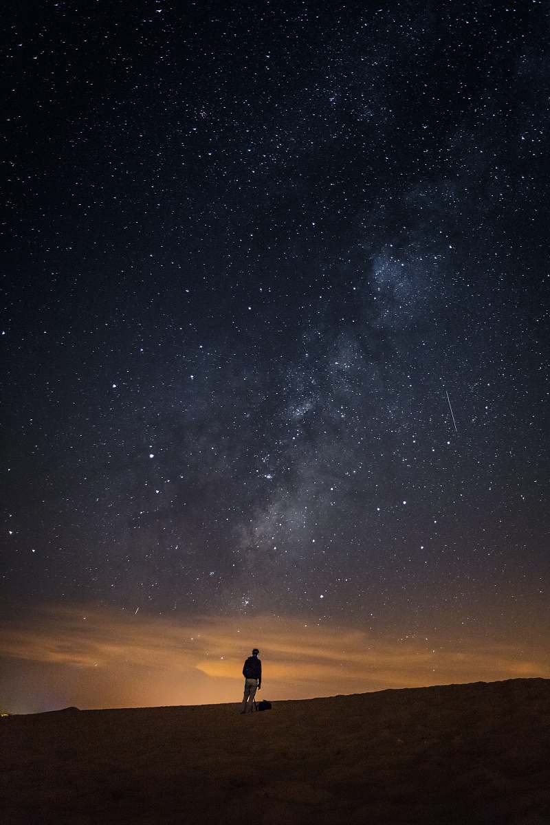 Milky Way Person Looking At The Milkyway Space Image Free Photo
